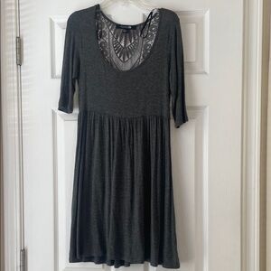 Forever 21 Gray Dress Size Small with Open Lace Back